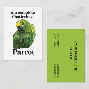 Parrot Bird Chatterbox Funny Tropical Business Card