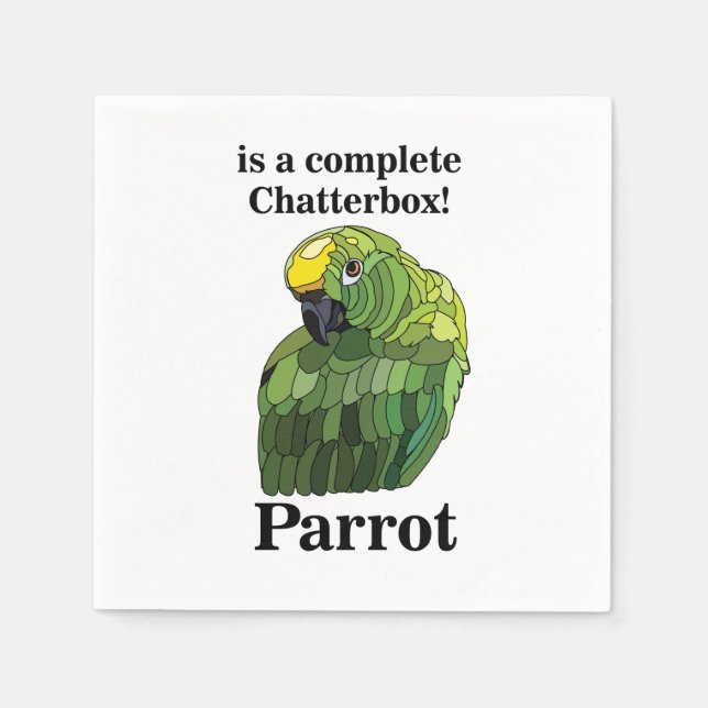 Parrot Bird Funny Tropical Birthday Party Napkin (Front)
