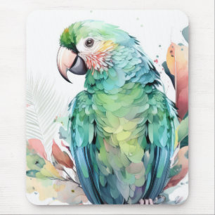 Parrot Bird Portrait Animal Painting Wildlife Free Mouse Pad