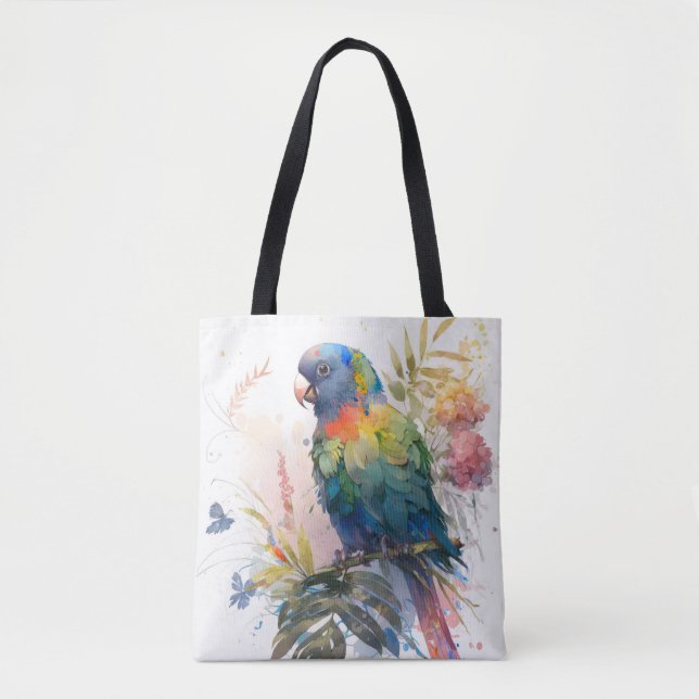 Parrot Bird Portrait Animal Painting Wildlife Free Tote Bag (Front)