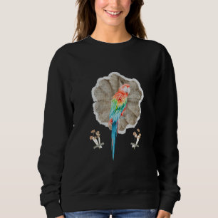 Parrot Bird Vintage with flower Retro Style 70s Sweatshirt