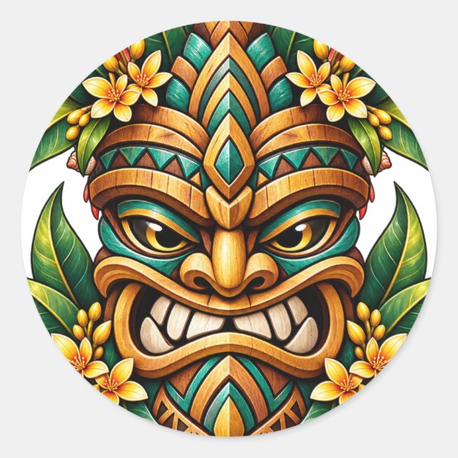 Parrot Bloom Tiki Sticker (Front)