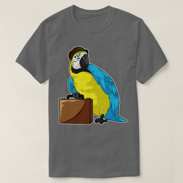 Parrot Businessman Briefcase T-Shirt (Design Front)