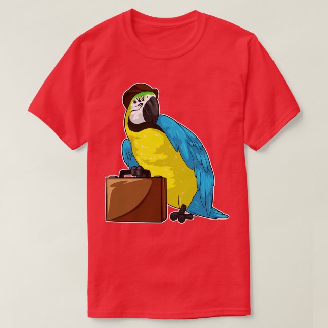 Parrot Businessman Briefcase T-Shirt (Design Front)