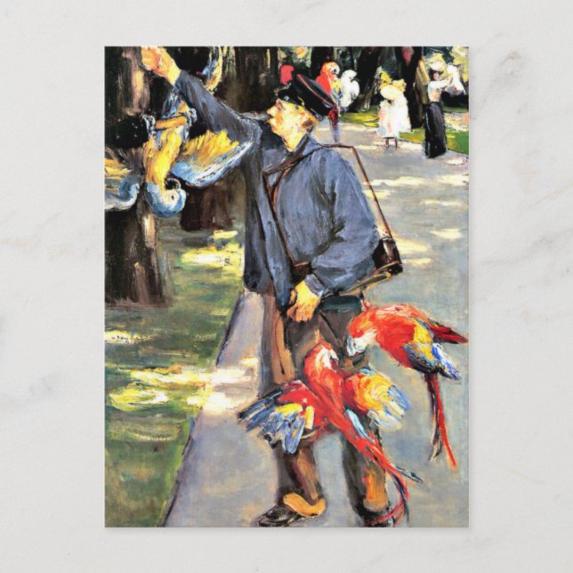 Parrot Caretaker in Artis, Max Liebermann painting Postcard (Front)