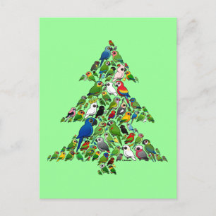 Parrot Christmas Tree Holiday Postcard