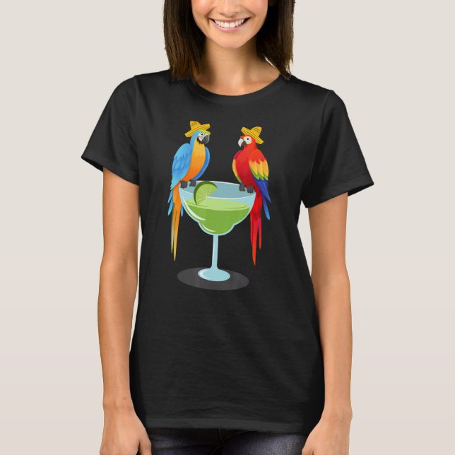 Parrot Cinco De Mayo  Drinking Tequila Mexican Fie T-Shirt (Front)