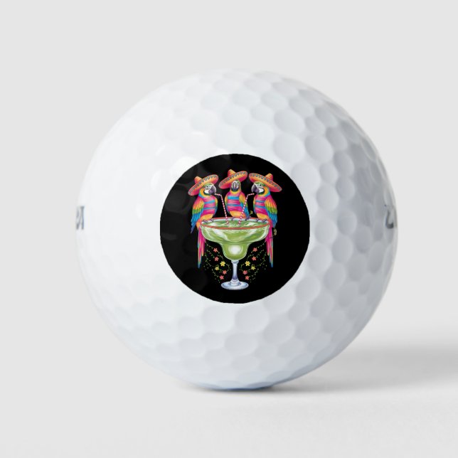 Parrot Cinco De Mayo Funny Drinking Mexican Fiesta Golf Balls (Front)