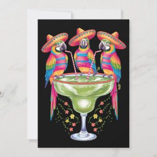 Parrot Cinco De Mayo Funny Drinking Mexican Fiesta Invitation