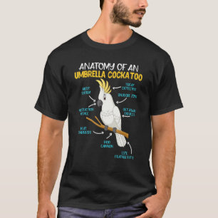 Parrot Cockatoo Anatomy of an Umbrella Cockatoo Co T-Shirt