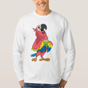 Parrot & Coconut with Drinking straw T-Shirt
