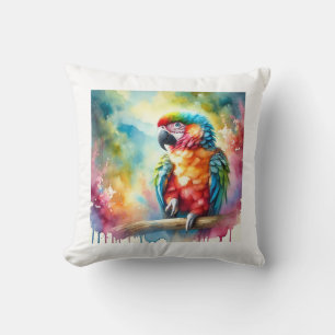 Parrot Cotorra 050824AREF120 - Watercolor Cushion