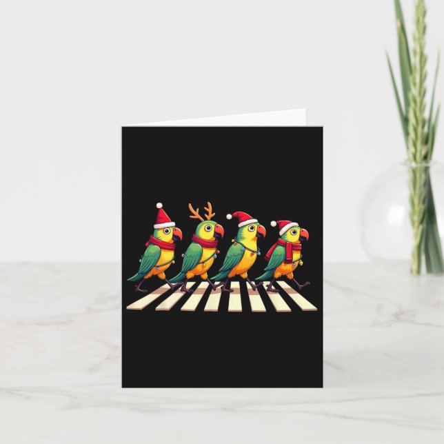 Parrot Crossing Road Xmas  Card (Front)