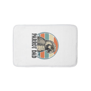 Parrot Dad Vintage Sunset Engraving Shirt Design_1 Bath Mat