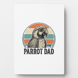 Parrot Dad Vintage Sunset Engraving Shirt Design_1 Plaque