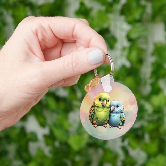 Parrot_design.no.1- by Maaya Prints, Key Ring (Hand)