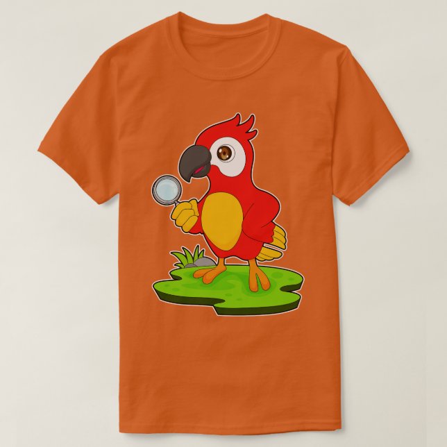 Parrot Detective Magnifying glass T-Shirt (Design Front)