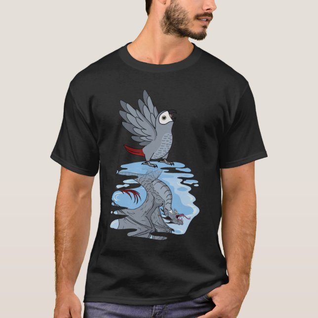 Parrot & Dragon Reflection I African Grey T-Shirt (Front)