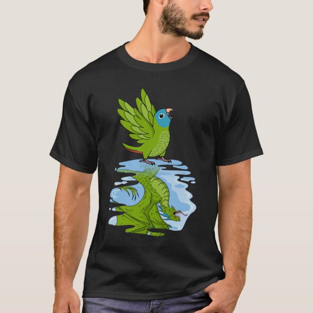 Parrot & Dragon Reflection I Blue crowned Conure T-Shirt (Front)