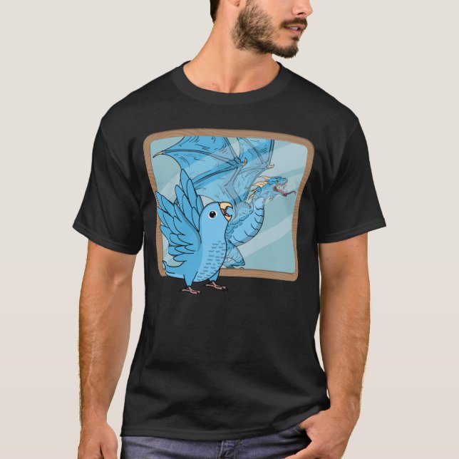 Parrot & Dragon Reflection I Blue Parrotlet  1 T-Shirt (Front)