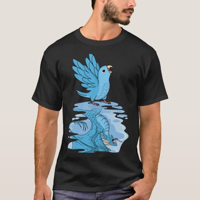 Parrot & Dragon Reflection I Blue Parrotlet T-Shirt (Front)