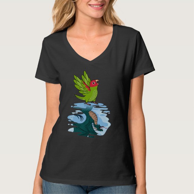 Parrot & Dragon Reflection I Cherry headed Conure T-Shirt (Front)