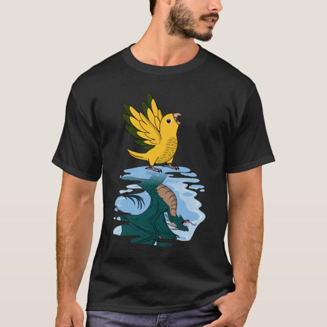 Parrot & Dragon Reflection I Golden Conure  2 T-Shirt (Front)