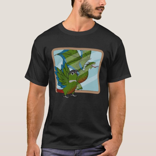 Parrot & Dragon Reflection I Green Cheek Conure  1 T-Shirt (Front)