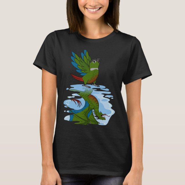 Parrot & Dragon Reflection I Green Cheek Conure T-Shirt (Front)