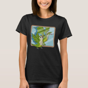 Parrot & Dragon Reflection I Green Monk Parakeet Q T-Shirt
