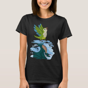 Parrot & Dragon Reflection I Green Monk Parakeet Q T-Shirt