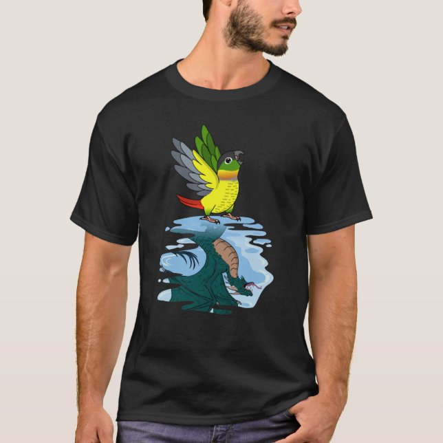 Parrot & Dragon Reflection I Yellow sided Green Ch T-Shirt (Front)