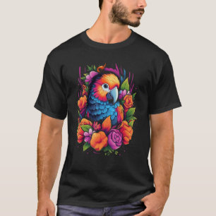 Parrot encircled by Flowers Owner garden Art T-Shirt