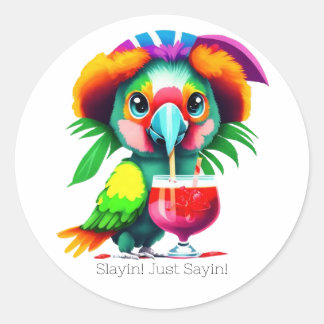 Parrot Envelope Seal Sticker /  Laptop Sticker, 