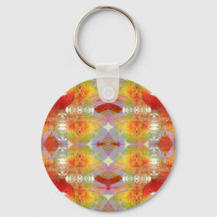 Parrot feathers pattern key ring
