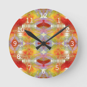 Parrot feathers pattern round clock
