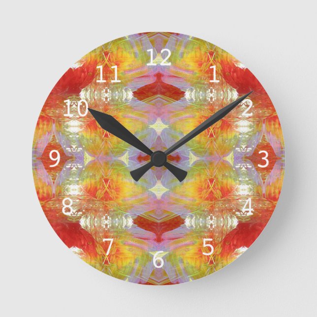 Parrot feathers pattern round clock (Front)