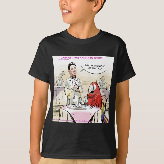 Parrot Fine Dining Funny T-Shirt (Front)