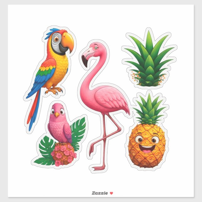 Parrot Flamingo Pineapple Cute Summer Decor (Sheet)