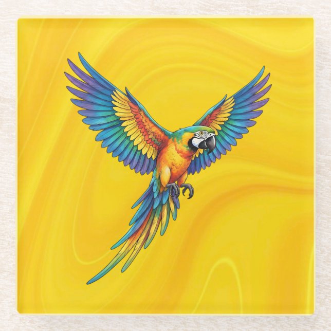 Parrot Glass Coaster (Front)