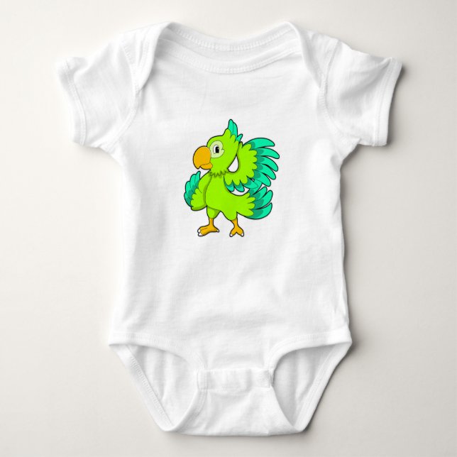 Parrot green baby bodysuit (Front)