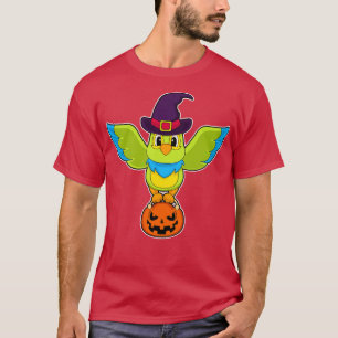 Parrot Halloween Witch Pumpkin T-Shirt