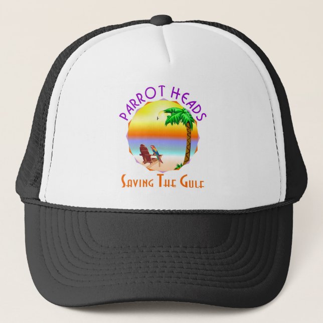Parrot Heads Saving The Gulf from BP oil Trucker Hat (Front)