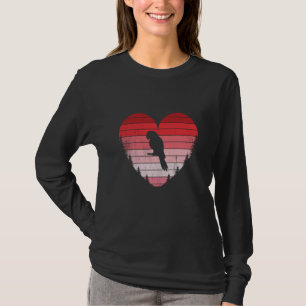 Parrot Heart Love Valentines Day Vintage Retro Sun T-Shirt