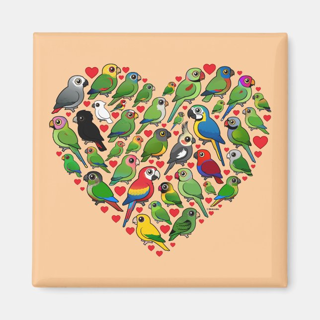 Parrot Heart Magnet (Front)