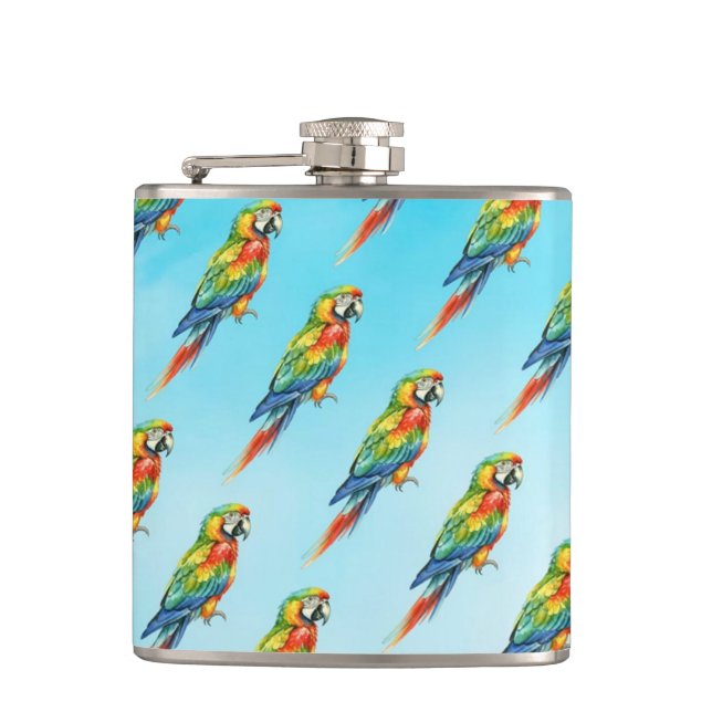 Parrot Hip Flask (Front)