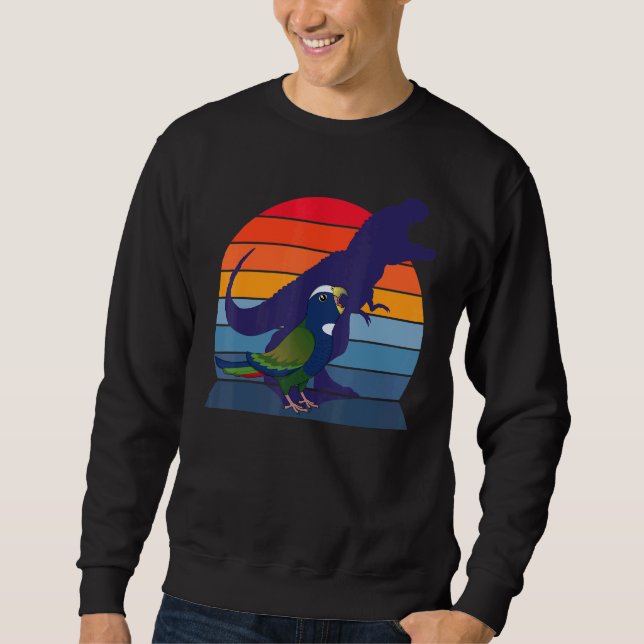 Parrot I Tyrannosaurus Rex I Screaming White cappe Sweatshirt (Front)