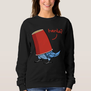 Parrot In A Cup  Henlo I Peach faced Blue Lovebird Sweatshirt