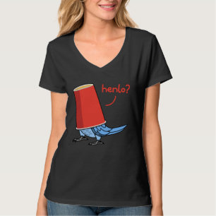Parrot In A Cup  Henlo I Peach faced Blue Lovebird T-Shirt