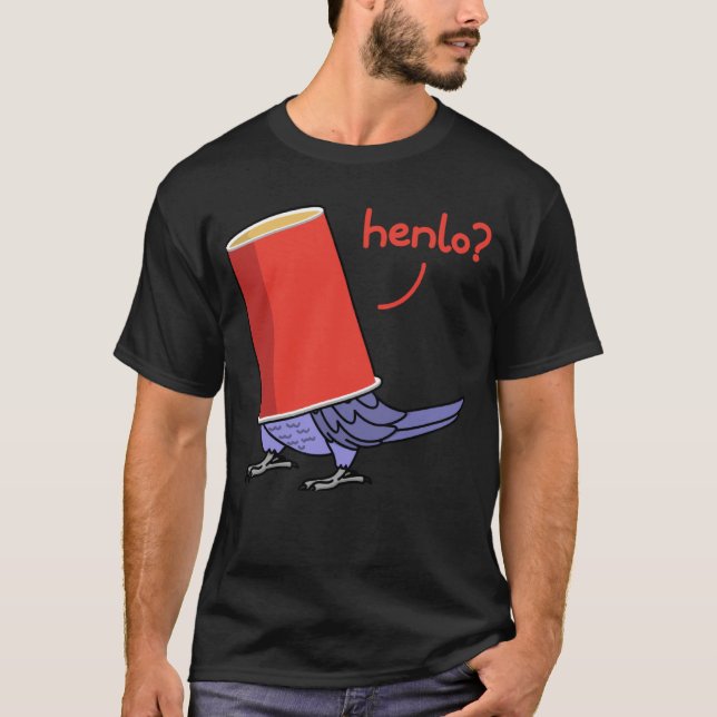 Parrot In A Cup  Henlo I Violet Indian Ringneck T-Shirt (Front)